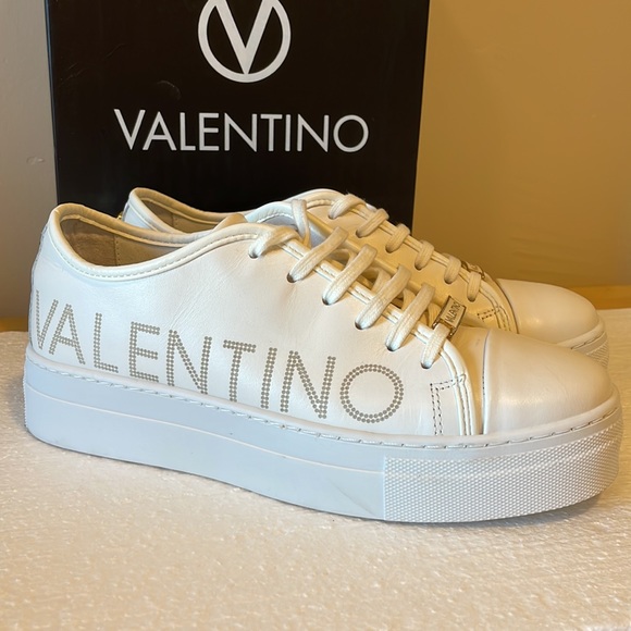 Valentino Dalia Leather Platform Sneakers off white 8 iuu.org.tr